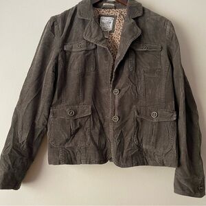 VTG RUFF HEWN Dark Green Corduroy Multi Pocket Utilitarian Gorpcore 90s Jacket